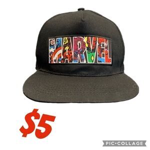 $5 ADD ON ITEM /Marvel logo classic snapback flat brim hat